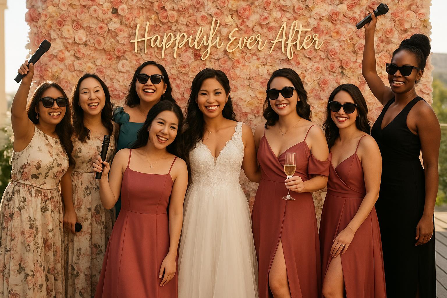 Friends singing at bar table | karaoke party